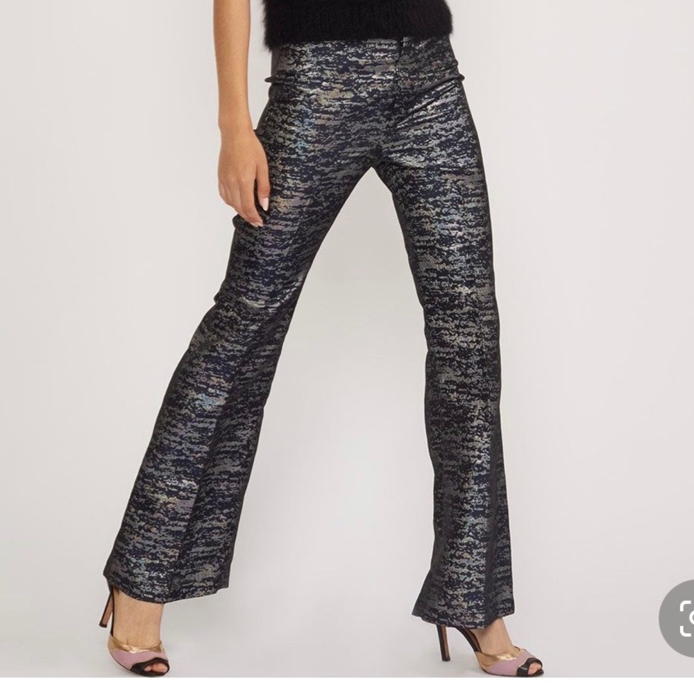 UNWORN Cynthia Rowley Stella metallic flare pant